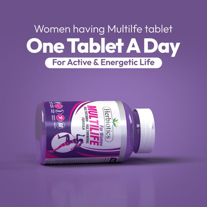 Multilife Women Multivitamin | 22 Vitamins & Minerals | 60 Tablets